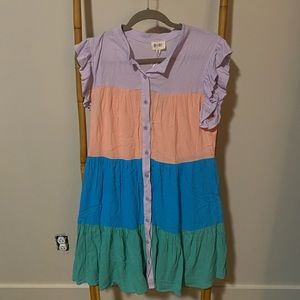 Pastel color block dress